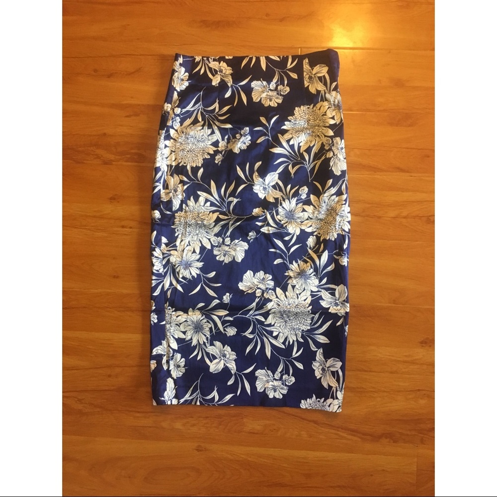 ZARA satin pencil midi skirt